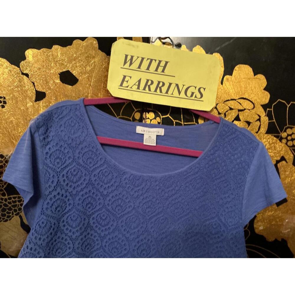 XL Nautical Blue Top & Earrings